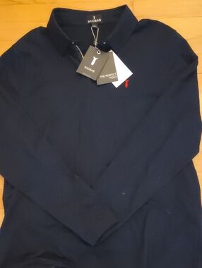 BAOBAB Men's Size XXL Navy Blue The Perfect Long Sleeve Polo Shirt NWT
